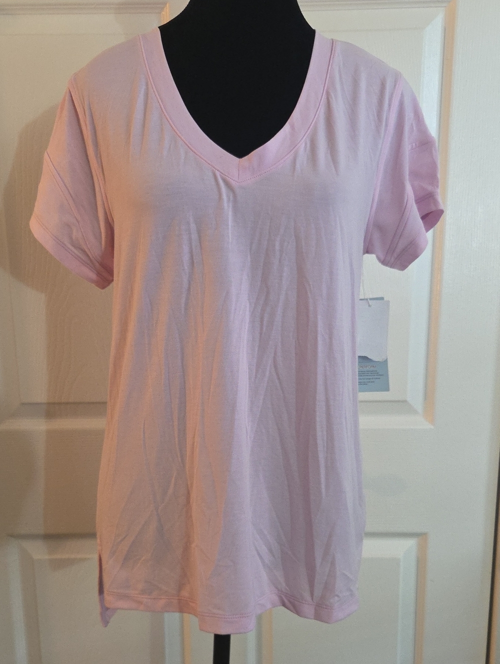 Zella Light Pink V-Neck Short Sleeve Tee